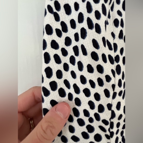 J.Crew Polka Dot Dark Navy Blue White Cotton Classic Knee length dress Size 0 - Picture 4 of 7